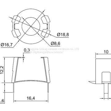 GU18 Shell, POT18 Clamps, Dongguan Metal Stamping Parts, Phosphorus Copper Tin Plating. photo-2