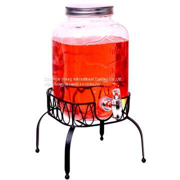 4L YORKSHIRE GLASS BEVERAGE DISPENSER WITH BLACK RACK