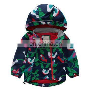 RTS Hot sell girls popular cartoon print hooded blazer