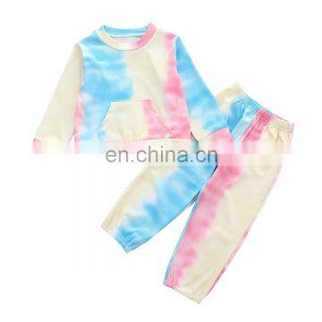 Spring and Autumn Suit for Children Hot Style Tie-dye Long Sleeve Blouse and Trousers for Children photo-3