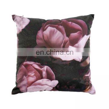 Home Decor Square 18x18 Inches Pillow Case Black and Purple Flowers Vintage Style Watercolor Decorative Pillowcase photo-2