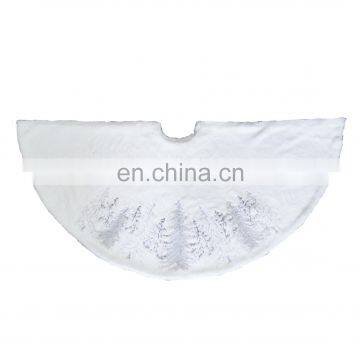 Decorative Faux Rabbit Fur Embroidery Sliver Christmas Tree Tree Skirt for Christmas