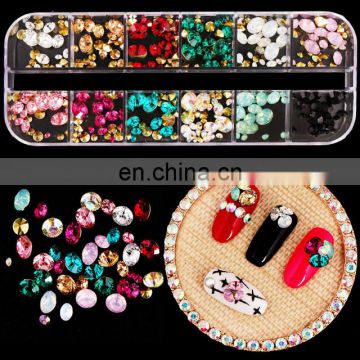 Colorful Crystal Nail Art Rhinestones Acrylic Shiny Tips 3D Nails Art Decorations