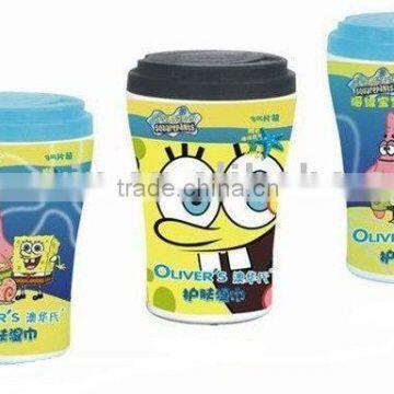 Wet Wipe in cup shape bottle