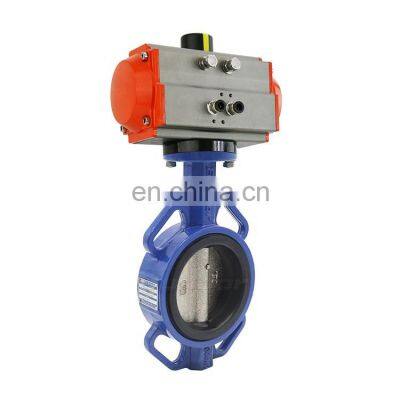 Bundor 2 inch 5K/10K/150LB EPDM wafer butterfly valve with pneumatic actuator