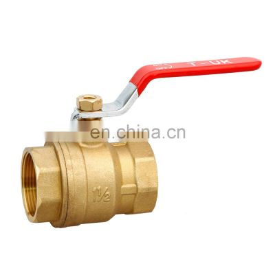 2" Brass Ball Valve - Full Port 600WOG for Water, Oil, and Gas with Red Handle