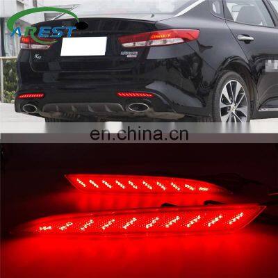 1Pair Rear Bumper Reflector Light With turn signal light LED Parking Warning lamp Tail Brake light For kia Optima K5 2016 2017