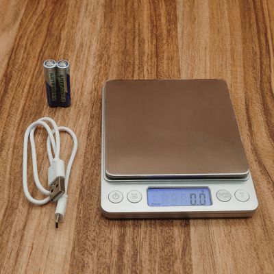 3KG/0.1g Digital Kitchen Food Scale USB Charging,Electric Cooking Scales USB Rechargeable with two trays