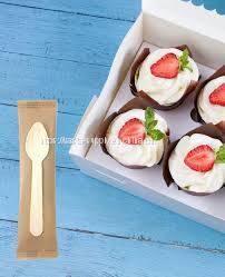 Individually Wrapped Wooden Spoon 16cm Disposable Wooden Dessert Spoon 16cm