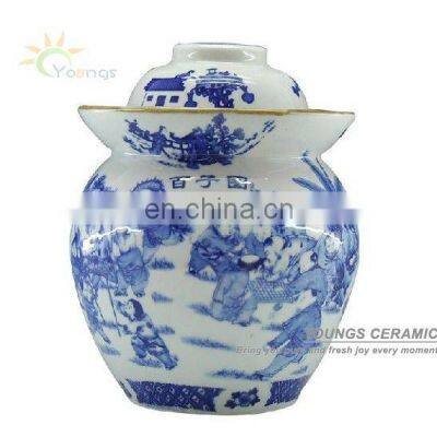 Special Chinese Antique Blue And White Ceramic Large Porcelain Pickle Jars THREE SIZES