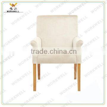 WorkWell fabric dining room chair with rubber wood legs Kw-D4128