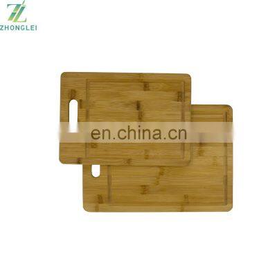 High Quality Rectangular Organic Bamboo Cutting Board With Groove for Kitchen