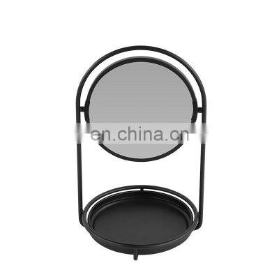 Новый дизайн двухстороннего свободностоящего туалетного зеркала с держателем для аксессуаров photo-4