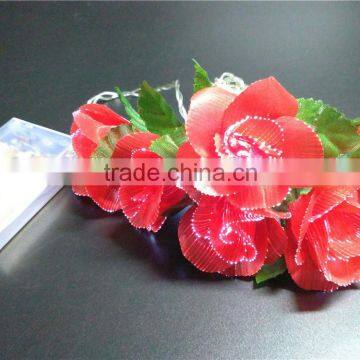 led battery red flower optical lights for christmas ,party ,weeding decorate