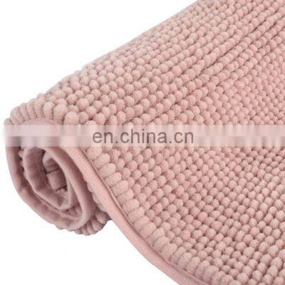 Hot selling good feedback towel shaggy bath mat non slip chenille bathroom carpet mat