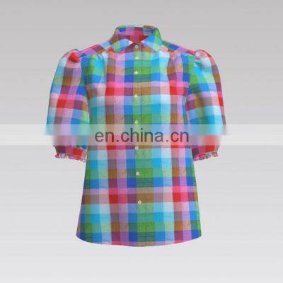 Cotton/polyester Seersucker for Children Colorful Woven Fabric