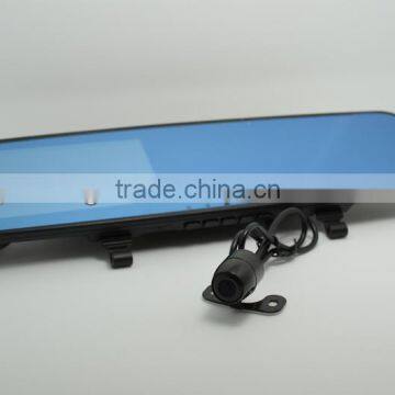 Factory supply ! 4.3 inch LCD Dual lens car dvr H6 rearview mirror