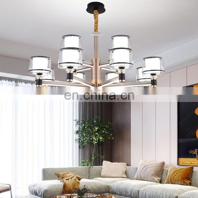 Modern Decoration Hanging Lights Pendant Lamp Glass Iron Crystal Material Chandelier Lamp