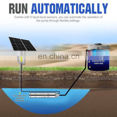 DC Solar Water Pump System Price 1HP 1.5HP 2HP Borehole Submersible Solar Powered Water Pump 3 Inch Brushless photo-2