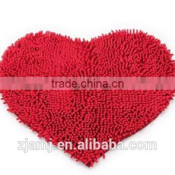 Chenille heart bathroom anti-slip rugs