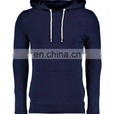 Navy blue super warm custom fleece hoodies for men