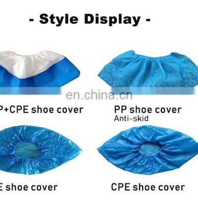 PP+CPE Coated Overshoes Blue+White Shoecover Medical Waterproof Shoe Cover photo-4