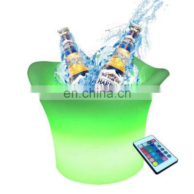 Good Quality Double-Wall Multiple Capacity Food Grade Plastic Beer Ice Bucket Led Flashing Beverage Wine Bucket