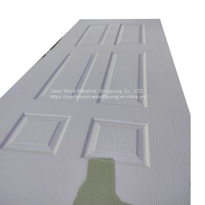 White Primer Moulded HDF MDF melamine door skin interior 6 panel door