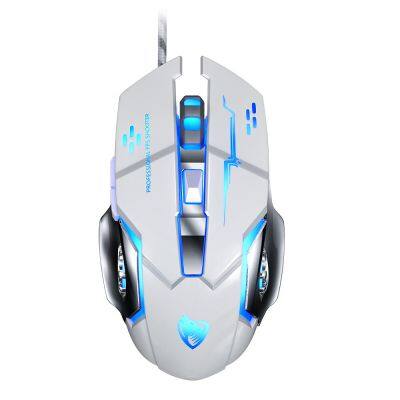 Hot sell custom V6 race game mouse non-slip charging desk mounted mini portable high quality wireless mouse