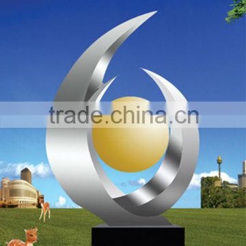 Art abstract metal sculpture hand holding sun decoration