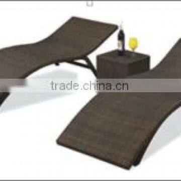 Patio Black Recliner Chair Outdoor Furniture Beach Rattan Sun Lounger With Arm photo-2