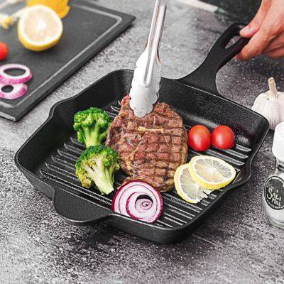 Custom Logo Square Nonstick Induction Frying Cast Iron Grill Pans 26/28cm With Samples Available photo-3