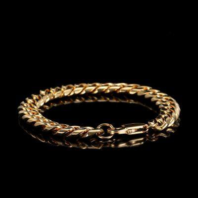 Hip Hop Jewelry Cuban Bracelet for Men Silver Gold Plated Stainless Steel Cuban Link Bracelet