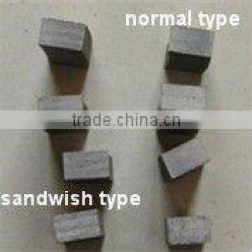 sandwish type diamond segments