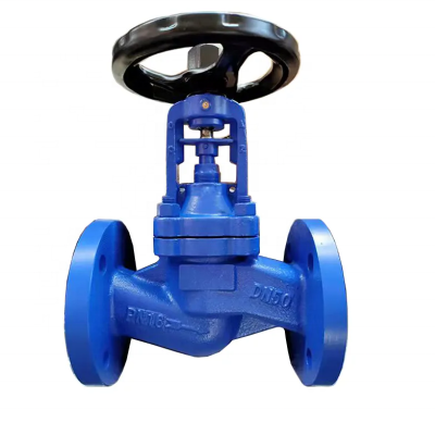 DN100 DN50 PN16 Cast Iron Ductile Iron Flange Bellows Seal Globe Valve Stainless Steel Seal Globe Valve photo-2