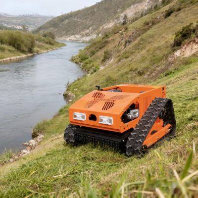 Brushless Gas-Electric Hybrid 4-Stroke Cordless Remote Control Grass Crawler Weed Mower CE EPA 550mm Cutting Width