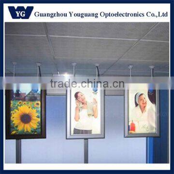 Advertisement aluminum frame hanging double sided slim light box snap frame