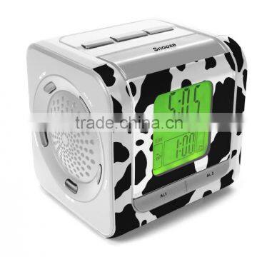 Classical Cow Pattern Digital Tuning Projector Alarm Clock Radio photo-2