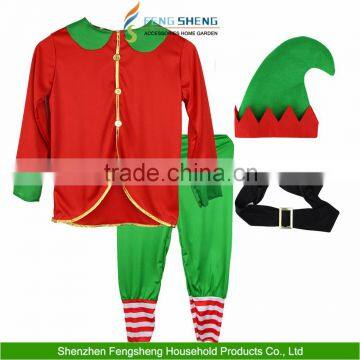 Kids Elf Costume Boys Girls Christmas Play Santas Helper Fancy Dress