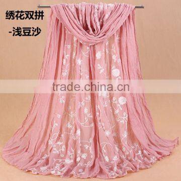 Wholesale Autumn Spring Beautiful Fashion Women Embroidery Shawl Scarf Quality Choice photo-2