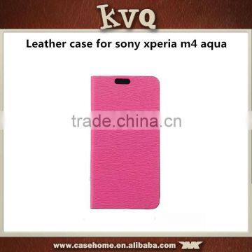 PU Leather Wallet Flip Slots Stand Case Cover for sony xperia m4 aqua case