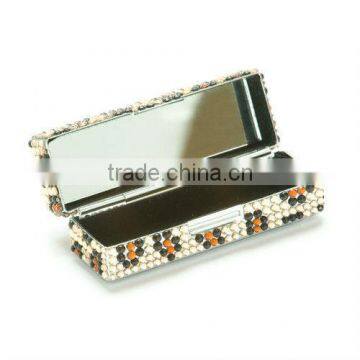 Promotional Rhinestone lipstick case Leopard Design custom design