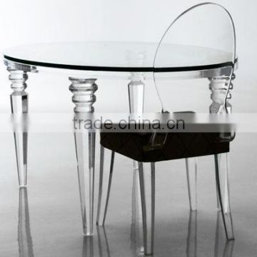 2016 simple clear acrylic round dining table