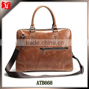 100% genuine leather famous brand men's business bag