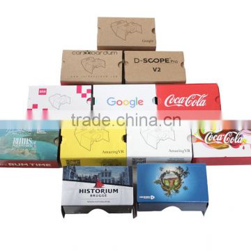 Factory Customized VR google cardboard V2 with big 37mm lens works with any phone