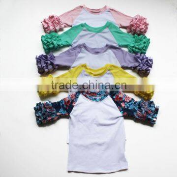 children ruffle baseball shirt floral girls ruffle shirts baby girls ruffle shirts                        
                                                Quality Choice