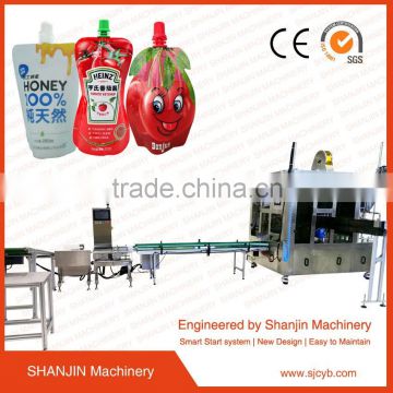 full automatic Liquid detergent doypack standing up bag/pouch filling capping packing machine