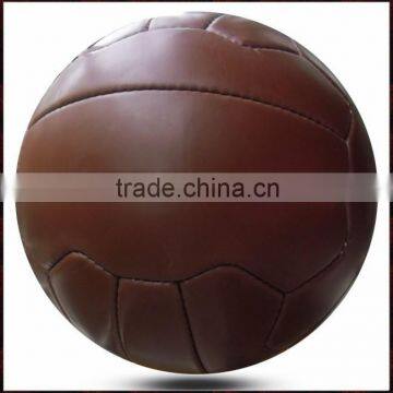 18 Panels Brown Retro Unique Leather Hand Sewn Soccer Ball photo-3