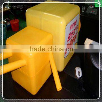 3d yellow promotional plastic light box of vacuum thermoform