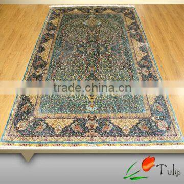 Handmade Silk Persian Rug In Stock 6'x9' Hand Knotted Persian Carpets For Hotel ,Home Use